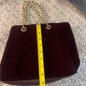Elegant Burgundy Quilted Handbag
